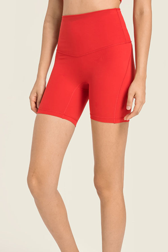 Seamless High-Rise Wide Waistband Biker Shorts