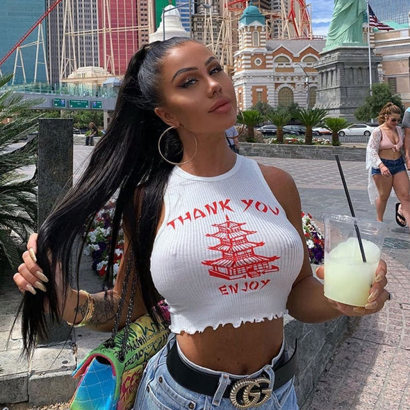 Thank You, Enjoy Crop Top