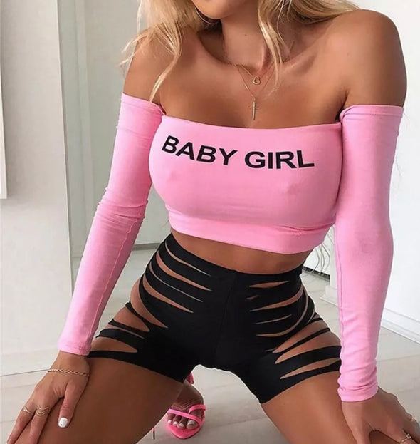Baby Girl - Long Sleeve Crop Top